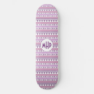 Aztec Pattern custom monogram skateboards