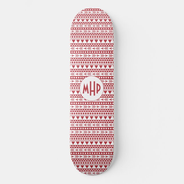 Aztec Pattern custom monogram skateboards (Vorderseite)