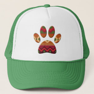 Aztec Pattern Dog Paw Print Truckerkappe
