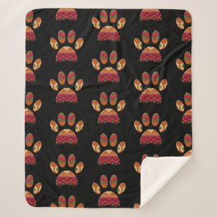 Aztec Pattern Dog Paw Sherpadecke