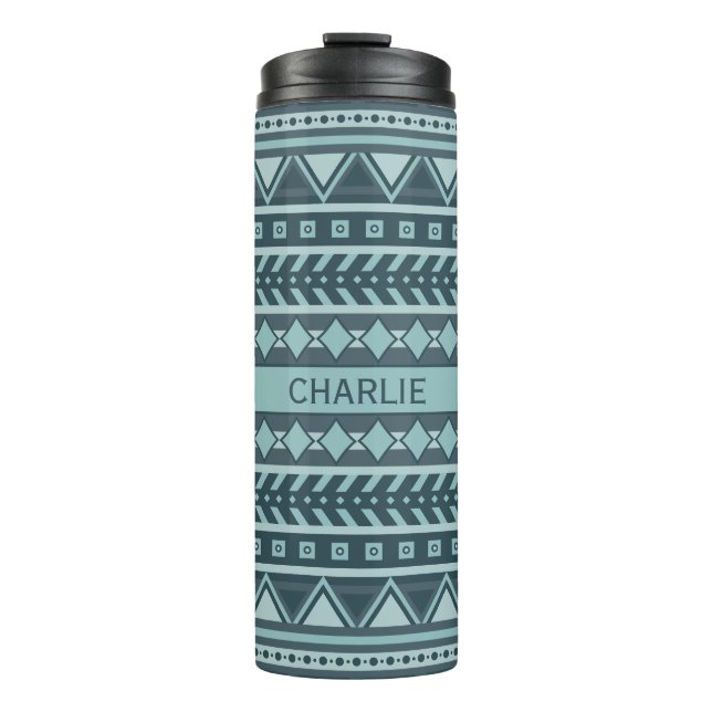 Aztec Pattern individuelle Name tumbler Thermosbecher (Vorderseite)