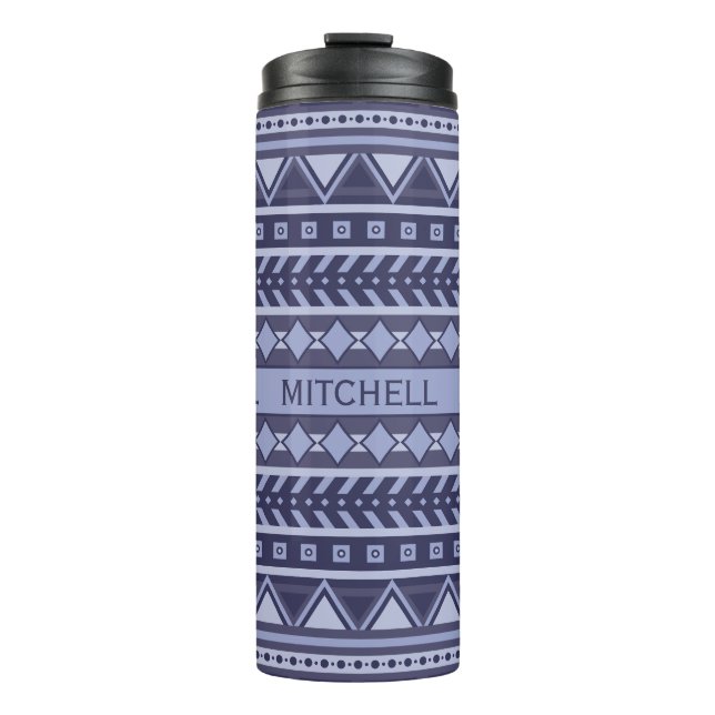 Aztec Pattern individuelle Name tumbler Thermosbecher (Vorderseite)