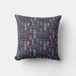 Aztec Pink und Aqua Indian Man Kissen