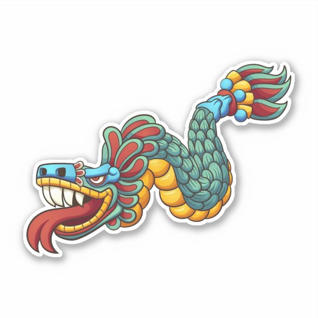 Aztec Quetzalcoatl Aufkleber (Vorderseite)