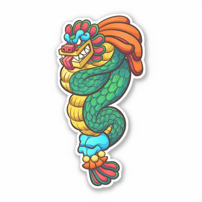 Aztec Quetzalcoatl Sticker (Vorderseite)