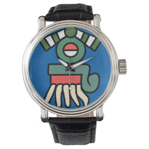 Aztec Rain Sign (quiahuitl) Watch Armbanduhr