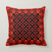 Aztec Red Leafy Ethnic Style Muster
