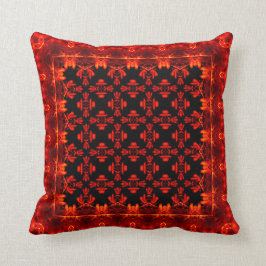 Aztec Red Leafy Ethnic Style Muster Kissen