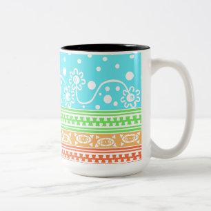 Aztec-Reißverschluss-Tangle in Pastellfarben Zweifarbige Tasse