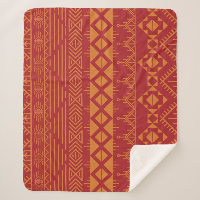 Aztec Retro: Vintages Musterdesign. Sherpadecke (Vorderseite)