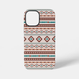 Aztec-Rosts Türkis-Creme-Mischmuster-Muster iPhone 12 Mini Hülle