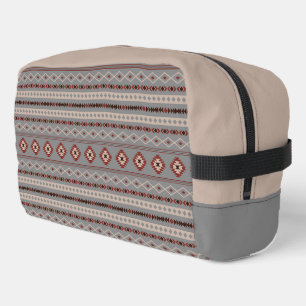 Aztec Rust Cream Brown Gray Mixed Motifs Muster Waschbeutel