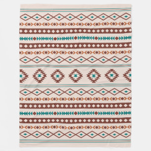 Aztec Rusts Aquamarines Cream Mixed Motifs-Muster Fleecedecke