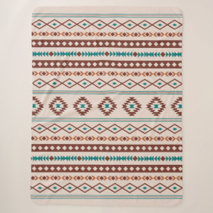 Aztec Rusts Aquamarines Cream Mixed Motifs-Muster Sherpadecke