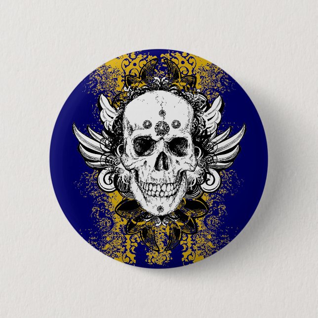 Aztec-Schädel Button (Vorderseite)