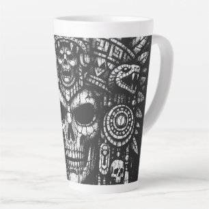 Aztec-Schädelkopfschmuck von BurnsInHell Milchtasse