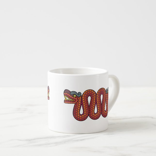 Aztec-Schlange Espressotasse (Vorderseite Rechts)