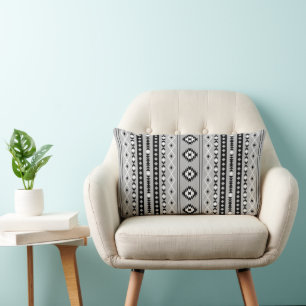 Aztec Schwarz-weiß Gray Mixed Motifs V Muster Lendenkissen
