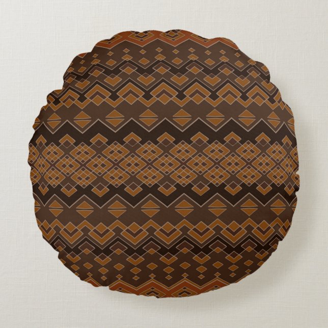 Aztec seamless pattern. Tribal aztec print. Abstra Rundes Kissen (Vorderseite)