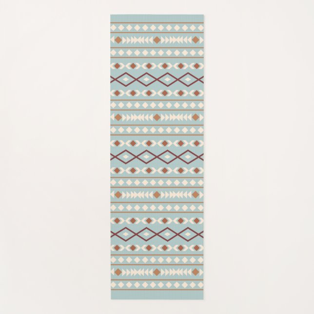 Aztec Shapes 2Way Muster Rusts Cream Aquamarin-bla Yogamatte (Vorderseite)