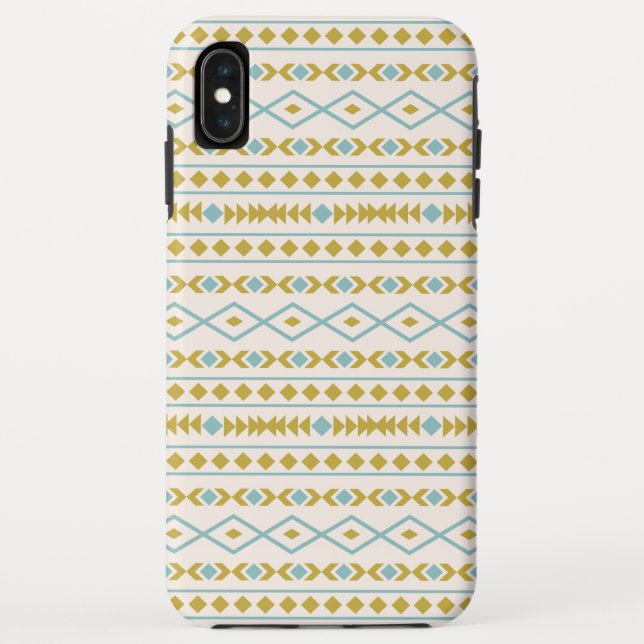 Aztec Shapes Muster Aquamarine Goldcreme Case-Mate iPhone Hülle (Rückseite)