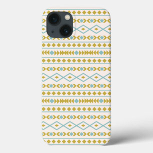 Aztec Shapes Muster Aquamarine Goldcreme Case-Mate iPhone Hülle