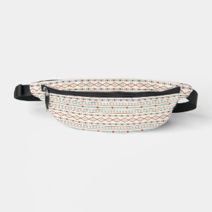Aztec Shapes Muster Rost Aquamarine Creme Bauchtasche