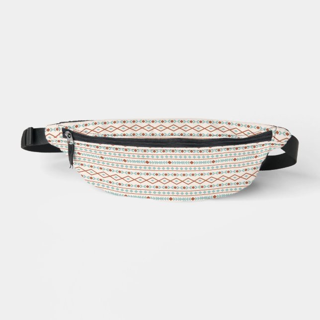 Aztec Shapes Muster Rost Aquamarine Creme Bauchtasche (Vorderseite)