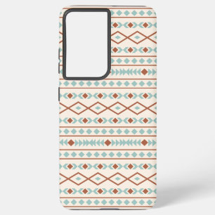 Aztec Shapes Muster Rost Aquamarine Creme Samsung Galaxy Hülle