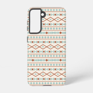 Aztec Shapes Muster Rost Aquamarine Creme Samsung Galaxy Hülle