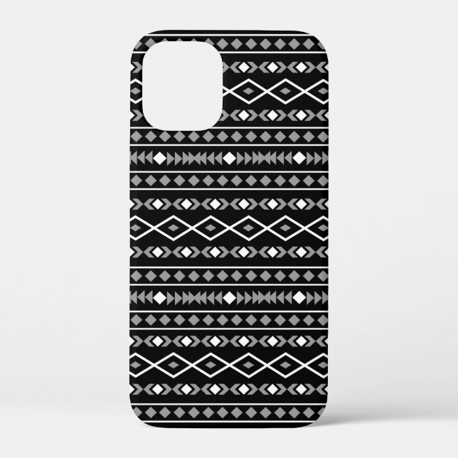 Aztec Shapes Muster Weiß Grau Schwarz Case-Mate iPhone Hülle (Rückseite)