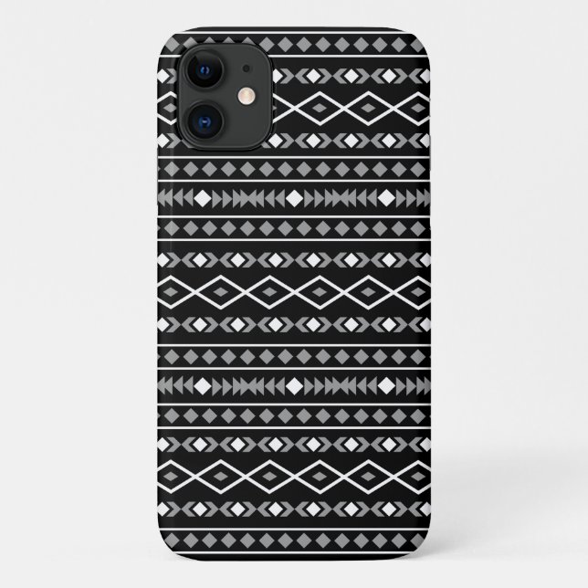 Aztec Shapes Muster Weiß Grau Schwarz Case-Mate iPhone Hülle (Rückseite)