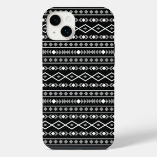 Aztec Shapes Muster Weiß Grau Schwarz iPhone 14 Plus Hülle