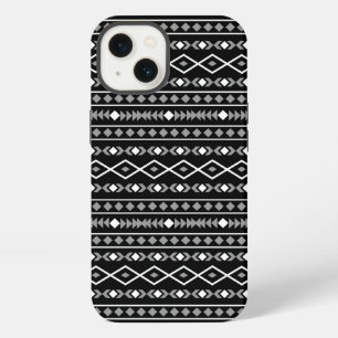 Aztec Shapes Muster Weiß Grau Schwarz iPhone Hülle