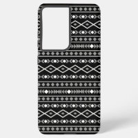 Aztec Shapes Muster Weiß Grau Schwarz