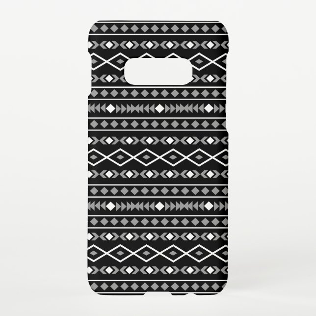 Aztec Shapes Muster Weiß Grau Schwarz Samsung Galaxy Hülle (Rückseite)