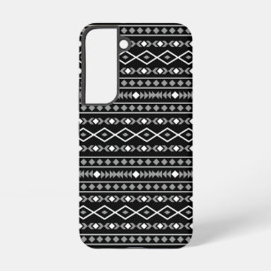 Aztec Shapes Muster Weiß Grau Schwarz Samsung Galaxy Hülle