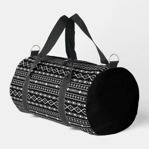 Aztec Shapes Pattern Grau Schwarz Duffle Bag