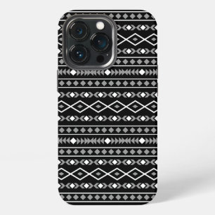 Aztec Shapes Pattern Grau Schwarz iPhone 13 Pro Hülle