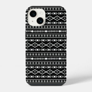 Aztec Shapes Pattern Grau Schwarz iPhone 14 Hülle