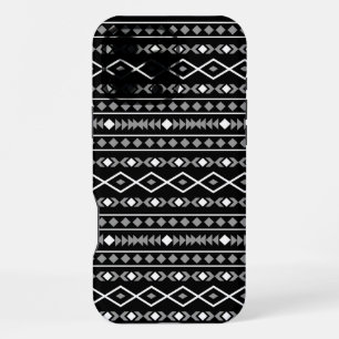Aztec Shapes Pattern Grau Schwarz iPhone 16 Pro Max Hülle