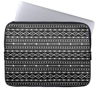 Aztec Shapes Pattern Grau Schwarz Laptopschutzhülle