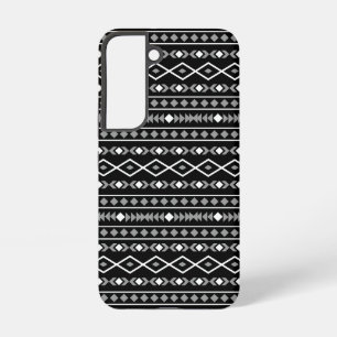 Aztec Shapes Pattern Grau Schwarz Samsung Galaxy Hülle