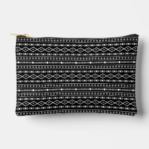 Aztec Shapes Pattern Grau Schwarz Zubehörtasche