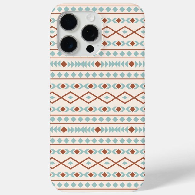 Aztec Shapes Pattern Rusts Cream Aquamarin-blau Case-Mate iPhone Hülle (Rückseite)