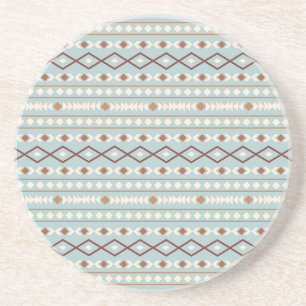 Aztec Shapes Pattern Rusts Cream Aquamarin-blau Getränkeuntersetzer