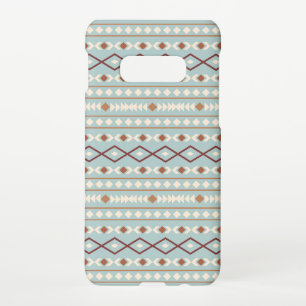Aztec Shapes Pattern Rusts Cream Aquamarin-blau Samsung Galaxy S10E Hülle