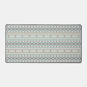 Aztec Shapes Pattern Rusts Cream Aquamarin-blau Schreibtischunterlage