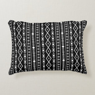 Aztec Shapes V Muster Grau Schwarz Dekokissen