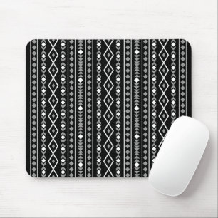 Aztec Shapes V Muster Grau Schwarz Mousepad